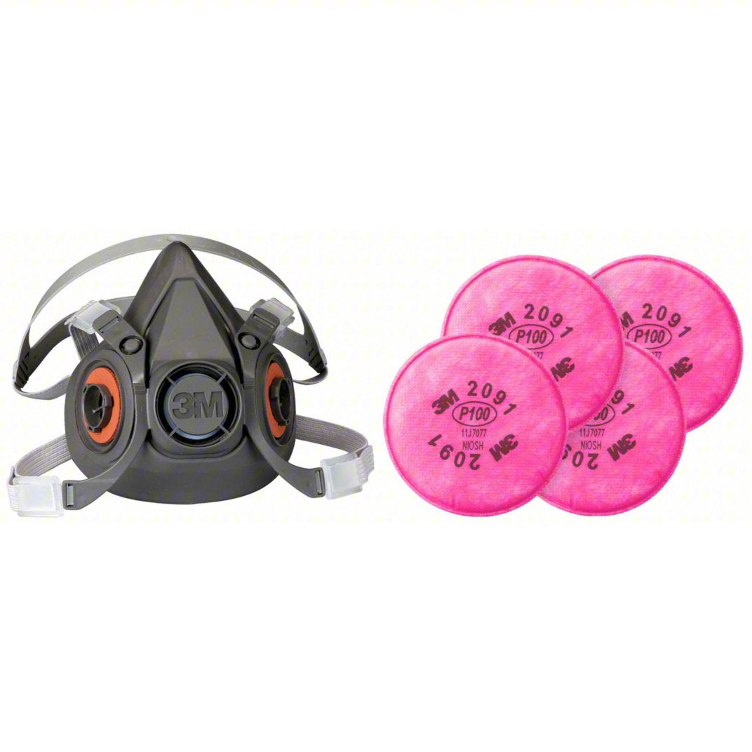3M Half Face Reuseable Respirator With P-100 Particulate Filter