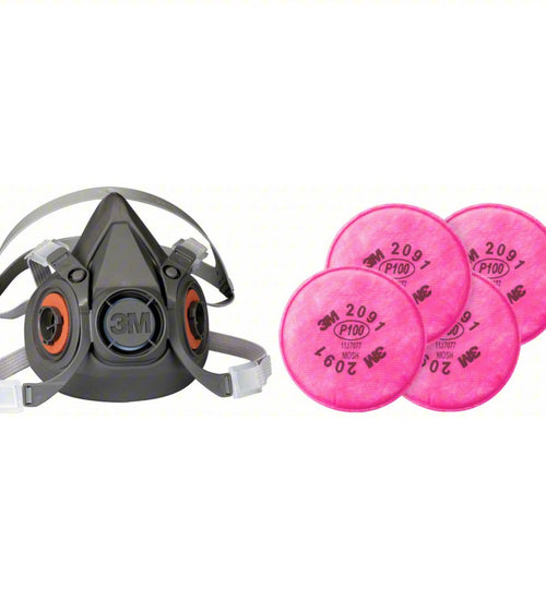 3M Half Face Reuseable Respirator With P-100 Particulate Filter