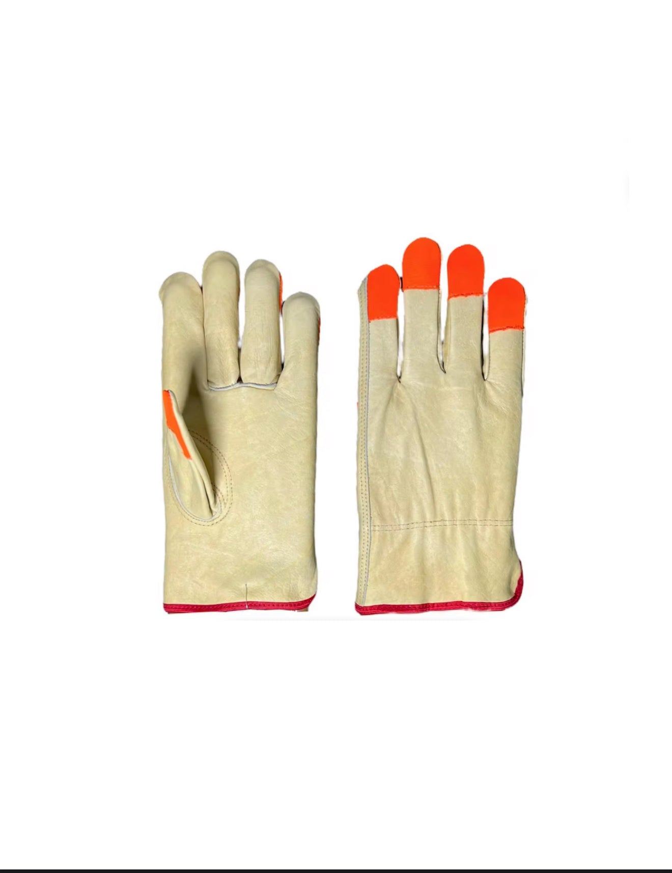 Hi Vis Leather Work Gloves