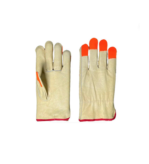 Hi Vis Leather Work Gloves