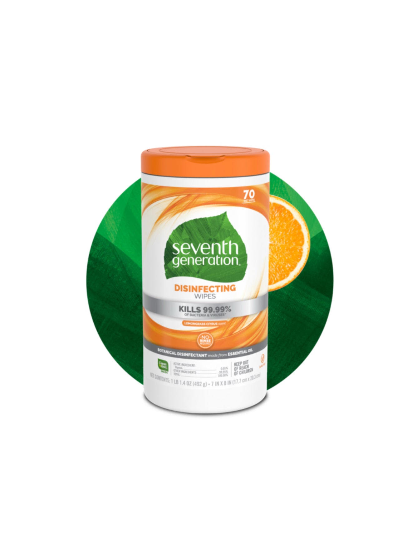 Seventh Generation Disinfecting Wipes - Lemongrass Citrus